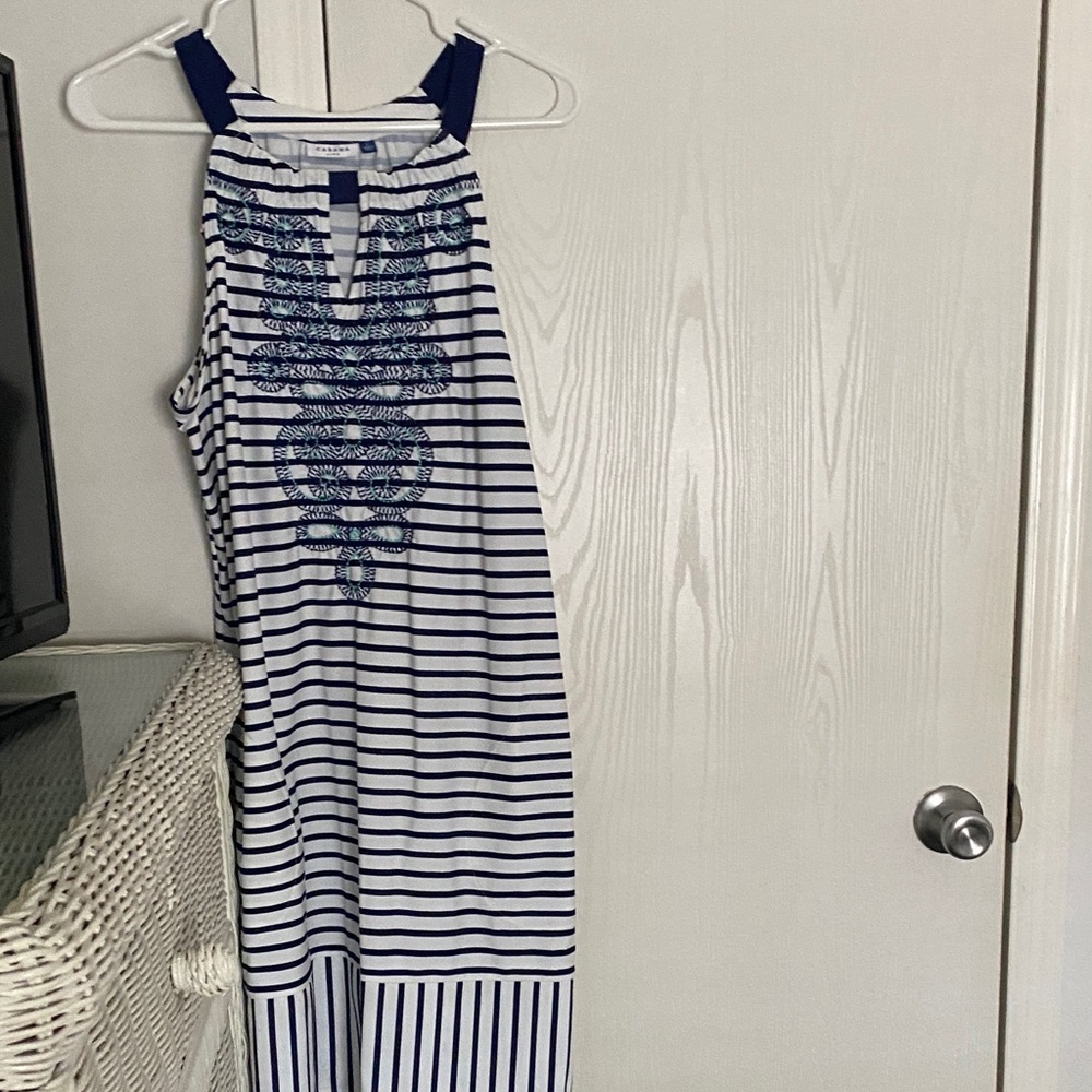 Cabana life new without tags, dress blue and white striped great condition